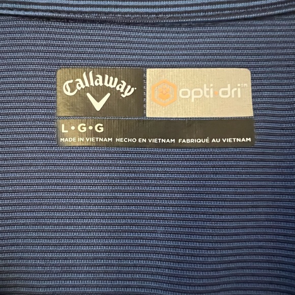 Callaway Opti-Dri Blue Black Striped Short Sleeve Polo B2/29 - Picture 5 of 9